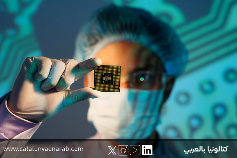رقاقة إلكترونية متقدمة ضمن تقنيات أشباه الموصلات المستخدمة في الحوسبة الفائقة والذكاء الاصطناعي