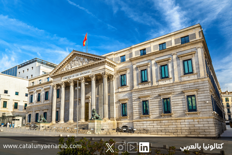مبنى البرلمان الإسباني في مدريد قبل الانتخابات العامة